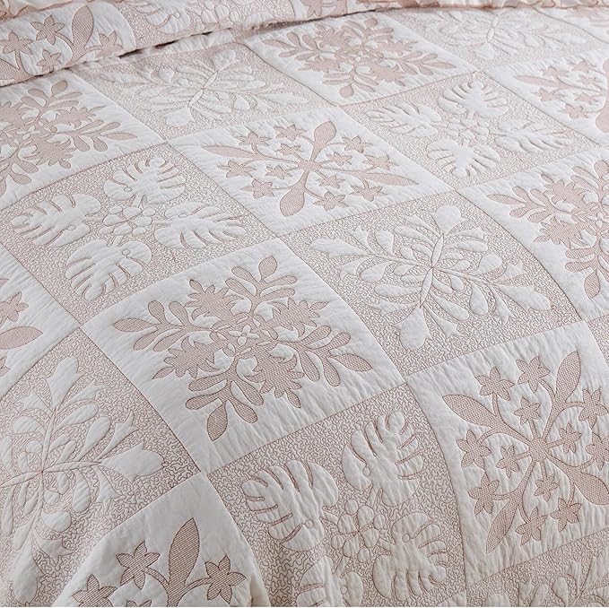 MarCielo 3-Piece 100% Cotton Bedspread Lightweight Quilt Coverlet Embroidery Farmhouse Bedding Set (TJ Colorful,Queen (98"x102"))