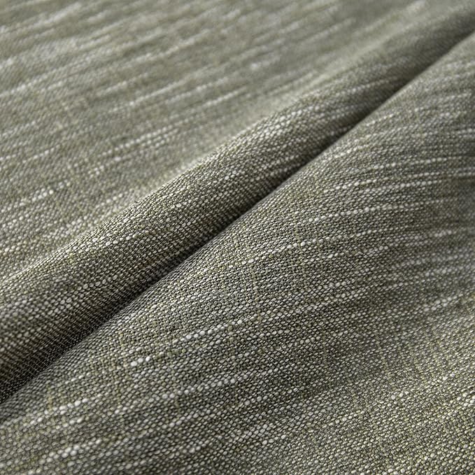 MYSKY HOME Living Room Curtains 84 Inches Long Semi Sheer Light Filtering Privacy Drapes Linen Look Textured Boho Home Decor, Backdrop Curtain for Parties, 50" x 84", Olive Green, 2 Panels