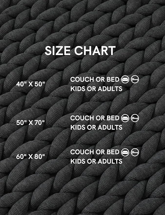 YnM Chunky Throw Blanket, Medium-Weight, Hand Knitted, Skin Friendly, Ventilated and Breathable, Machine Washable, Home Décor Piece for Couch, Sofa and Bed (Charcoal Grey, 50x70 Inch)