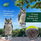 Dalen Large Fake Owl Decoy to Scare Birds Away - Garden Scarecrow Provides Natural Pest Control - 16" Tall - Great Horned Owl