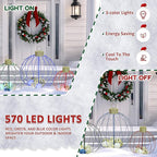 Outdoor Christmas Decorations, Set of 3 Lighted Christmas Ball Ornaments with 570 LED Lights, 6 Ground Stakes, Included 20 Small Plastic Xmas Ball Ornaments for Holiday Decor Yard