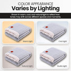 Gold Case Throw Blanket for Bed – 100% Recycled Turkish Cotton Bed Blanket – Decorative Throw Cotton Blankets for Living Room & Bedroom – Vintage Grey Woven Queen Blankets – 90x90