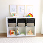 NaturalCozy Storage Cubes 11 Inch Cotton Rope Woven Baskets for Organizing, 3-Pack | Cube Storage Bin | Square Storage Baskets for Shelves Organizer, Classroom, Kids Toy Bins, Closet, Baby Nursery