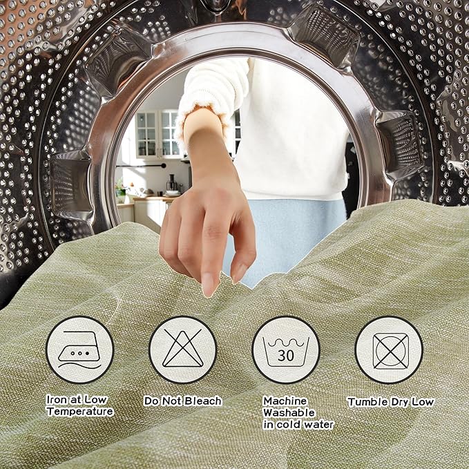 MYSKY HOME Sage Green Living Room Curtains 84 Inch Length 2 Panels Set, Semi Sheer Curtains for Bedroom Soft Touch Light Filtering Drapes for Doorways Sliding Glass Door, 50" Wide, Sets of 2