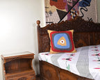 Kandinsky Modern Pillow Cover - Ruby Abstract Pillowcase Farmhouse Chair Contemporary Cushion Outdoor Pillowsham Mid Century Handmade Wool Size 18x18