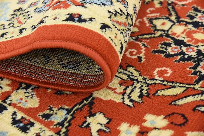 Unique Loom Sialk Hill Collection Area Rug - Washington (3' x 16' 5" Runner Terracotta/Cream)