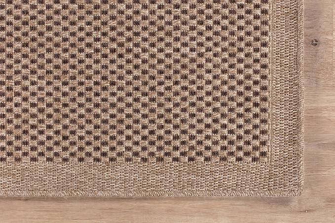 CAMILSON Easy Jute Rug 6x9, Indoor Outdoor Natural Color Fiber Area Rugs for Living Room Patio and Kitchen Rug, Sisal Boho Woven Design, Easy-Cleaning, Washable Outside Carpet Alfombras para(6 x 9)