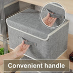 Fabric Storage Bins Cube Organizers with Flip-Top Lid and Handles,Storage Boxes for Organizing Home,Office,and Closet,Grey,3 Pack 15 x 9.8 x 9.8 in