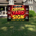 4 Pack 24"x18" Custom Yard Signs with Stakes, Personalized Yard Signs for Outdoors, Customized Full Color Print Corrugated Signs for Business