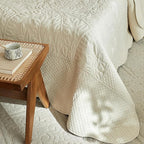 MarCielo 3-Piece 100% Cotton Oversized Bedspread Lightweight Quilt Coverlet Embroidery Farmhouse Bedding Set T0 (Yellowish Beige, Oversized King (118"x106"))