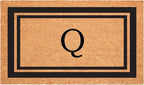 Calloway Mills 152962436Q Black Border 24" x 36" Monogram Doormat, (Letter Q)