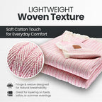 Gold Case Throw Blanket for Couch – 100% Recycled Turkish Cotton Blankets & Throws – Elegant Decorative Throw Blankets for Living Room Sofa – Woven Throws for Couch – Vintage Pink – 50x60 (Set of 2)