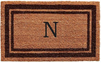 Calloway Mills 152982436N Brown Border 24" x 36" Monogram Doormat (Letter N)
