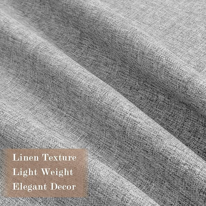 Light Grey Pinch Pleat 100% Blackout Drapes Linen Blend, Room Divider, Room Darkening, Energy Saving, Furniture Protecting, Light Blocking Extra Wide Privacy Curtains, 200Wx102L, 1 PC