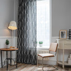 Sutuo Home Boho Curtains 63 Inches Length for Kitchen Doorway Cafe Dining Room, Stripe Floral Vintage Tassels Window Treatment Drape for Halloween Decorations Rod Pocket, 1 Panel 59" W x 63" L,Black