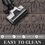 Yimobra Welcome Door Mat Outdoor Indoor, Non Slip Front Doormats, Heavy Duty Rubber Backing, Low-Profile Entrance Mat, Absorbent Resist Dirt, Easy Clean Patio Garage Floor Mats, 29.5 x 17, Brown