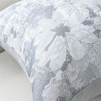Jacquard Throw Pillow Covers 12x20 Inch Set of 2 - Vintage Floral Boho Pillow Cases with Botanical Pattern | Farmhouse Decor for Couch Living Room | Soft Textured Neutral Trio Slate Gray 12" x 20"