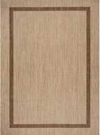 Bordered Outdoor Rug 9x12 Washable Outside Carpet for Indoor Patio Porch Waterproof Easy Cleaning Non Shedding Area Rugs Jute Beige - Nut Brown 9 x 12