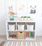OrganiHaus Set of 3 Woven Storage Baskets for Organizing, Cotton Rope Organizer Bins for Shelves, Closet & Nursery, Dog Toy Basket, Decorative Bins for Toys, Towels & Books - 15x10x9, Off-White