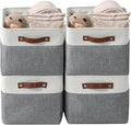 DECOMOMO Storage Bins Fabric Storage Baskets for Shelves, Linen Closet Organization Toys Nursery (Slate Grey and White, Large - 4 Pack)