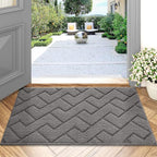 hicorfe Indoor Doormat, Odor-Free Door mat, Non Slip Door Mats 20"x31.5" Absorbent Resist Dirt Entrance Inside Floor Mats for Entryway Washable Low-Profile (Grey)