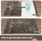 BEQHAUSE Dirt Trapper Door Mat 20"x32" Non-Slip Door Mats Washable Entryway Rugs Stain Resistant Doormat Absorbent Welcome Floor Mat for Front Back Door, Muddy Wet Shoes & Paws,Brown