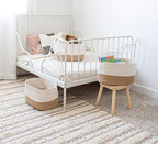 OrganiHaus Set of 3 Woven Storage Baskets for Organizing, Cotton Rope Organizer Bins for Shelves, Closet & Nursery, Dog Toy Basket, Decorative Bins for Toys, Towels & Books - 15x10x9, Honey/Off-White