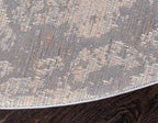 Unique Loom Rosso Collection Vintage, Geometric, Bohemian, Traditional, Distressed, Southwestern Area Rug, Round 4' 0" x 4' 0", Light Gray/Ivory