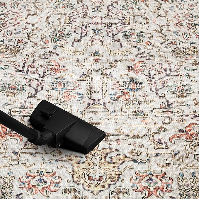 Keen Home Design 9x12 Rug - Machine Washable Area Rug with Non-Slip Backing, Ideal for Living Room, Dining Room, Bedroom - Vintage, Easy Clean, Durable, Low Pile Rug - (9' x 12')