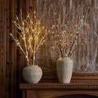 Birchlitland Lighted Brown Branches 32IN 100 LED with Timer Battery Operated, Artificial Tree Branch with Warm,Willow Branch Lights for Home Bedroom Fireplace Christmas Holiday Decoration