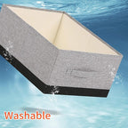 linen closet organizers and storage, 3 Pack Large Storage Baskets, Washable, Clothing Storage Bins with Handle, Closet Organizer for Storage Sweater,Sheets (gray black, 16"x9½"x6¾")