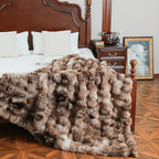 UKELER Plush Furry Throw Blanket Large Super Soft Fluffy Blankets Throws for Bed, Couch, Sofa, Office, Camping Plush Shaggy Faux Fur Blanket 60''x80'' Brown