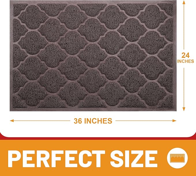 Door Mat Outdoor, 24x36, Welcome Mats for Entryway, Front Doormat for Home Entrance, Indoor Floor Mat, Durable, Non-Slip, Boot Scraper, Catches Muddy and Dirt(Brown)