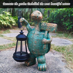 Turtle Garden Statue Outdoor Décor with Solar Lights Lantern,Turtle Solar Light Figurines Outside Decorations for Yard，Lawn,Patio, Balcony, Unique Housewarming Gifts