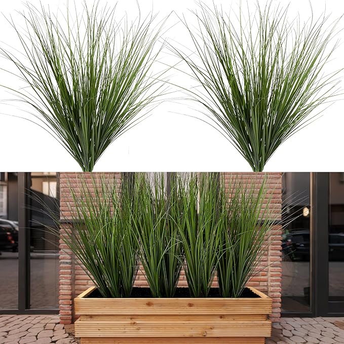 12PCS Fake Plants Artificial Wheat Grass Greenery Plastic Plants Fake Grass Artificial Plants for Outdoor Decor Artificial Grass Plant with Greenery Stems for Indoor Home Decoration 26.4"