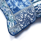 NEWLAKE Blue Classic Bohemian Style Cotton Throw Pillow Covers (2 Pieces, 18X18 Inch)
