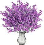 Sggvecsy 10 Pcs Babys Breath Artificial Flowers Gypsophila Bouquets Bulk Real Touch Fake Silk Flowers for Home Wedding DIY Floral Arrangement Kitchen Table Centerpiece Festival Decoration (Purple)