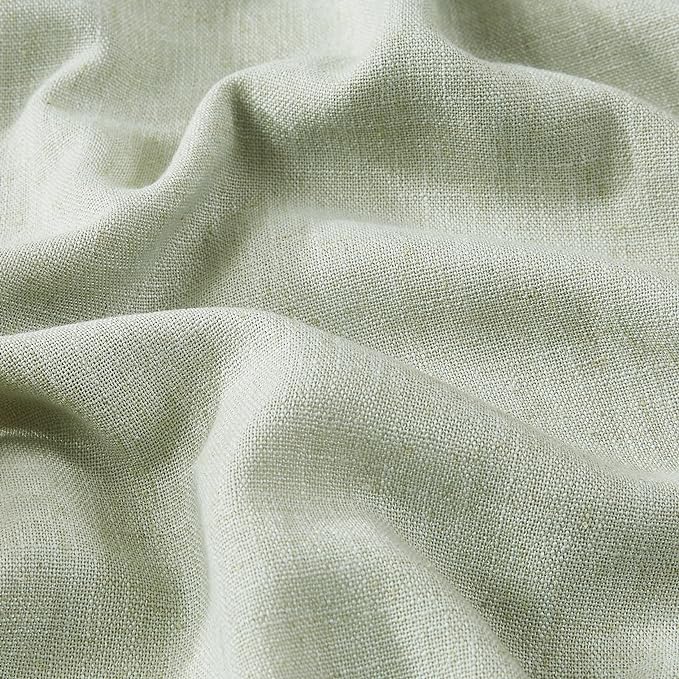 Vision Home Soft Green Pinch Pleated Full Blackout Curtains Linen Blended Room Darkening Window Panels 84 inch for Living Room Bedroom Thermal Insulated Pinch Pleat Drapes with Hooks 60" Wx84 Lx1