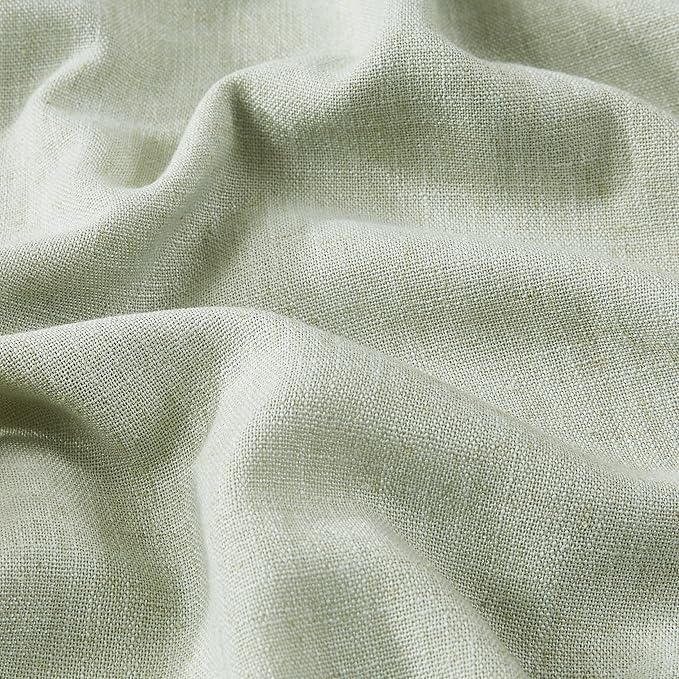Vision Home Soft Green Pinch Pleated Full Blackout Curtains Linen Blended Room Darkening Window Curtains 63 inch for Living Room Bedroom Thermal Insulated Pinch Pleat Drapes with Hooks 60" Wx63 Lx1