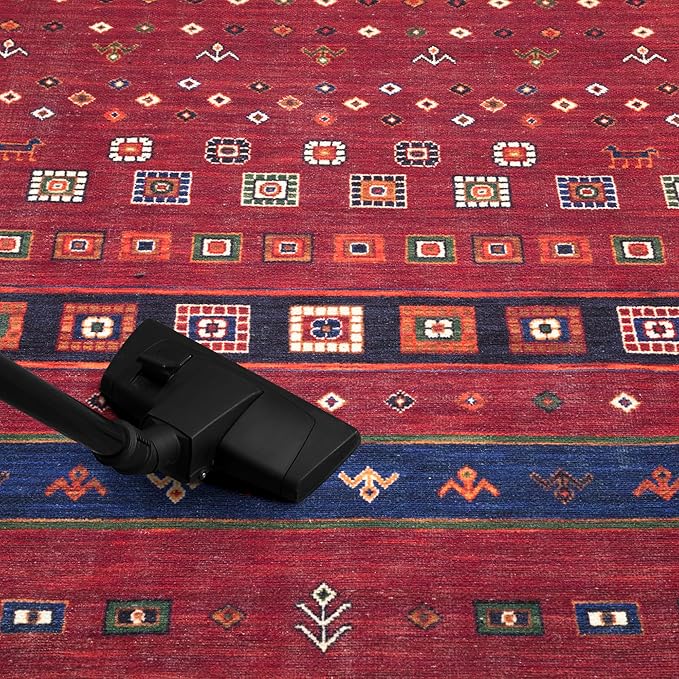 Keen Home Design 6x9 Rug - Machine Washable Area Rug with Non-Slip Backing, Ideal for Living Room, Dining Room, Bedroom - Vintage, Easy Clean, Durable, Low Pile Rug - (6' x 9')
