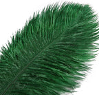 THARAHT Blackish Green Ostrich Feathers 12pcs Large Natural Bulk 16-18Inch 40cm-45cm for Wedding Party Centerpieces Mardi Gras Decoration Feather