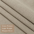 100" W x 96" L Faux Linen Room Divider Curtains, Full Blackout Pinch Pleated Drapes for Traverse Rod, Bedroom Divider Privacy Drapery with Hooks for Ceiling Track, 1 Panel, Light Khaki