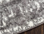 Unique Loom Rosso Collection Vintage, Traditional, Bohemian, Geometric, Distressed, Southwestern Area Rug (4' 0 x 4' 0 Round, Gray/Ivory)