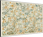 SIGNWIN 60"x72" Extra Large Framed Wall Art Vintage Botanical Floral with Golden and Teal Leaves, Elegant Nature Illustration for Home Living Room Bedroom Decor (Frame Assembly Required)