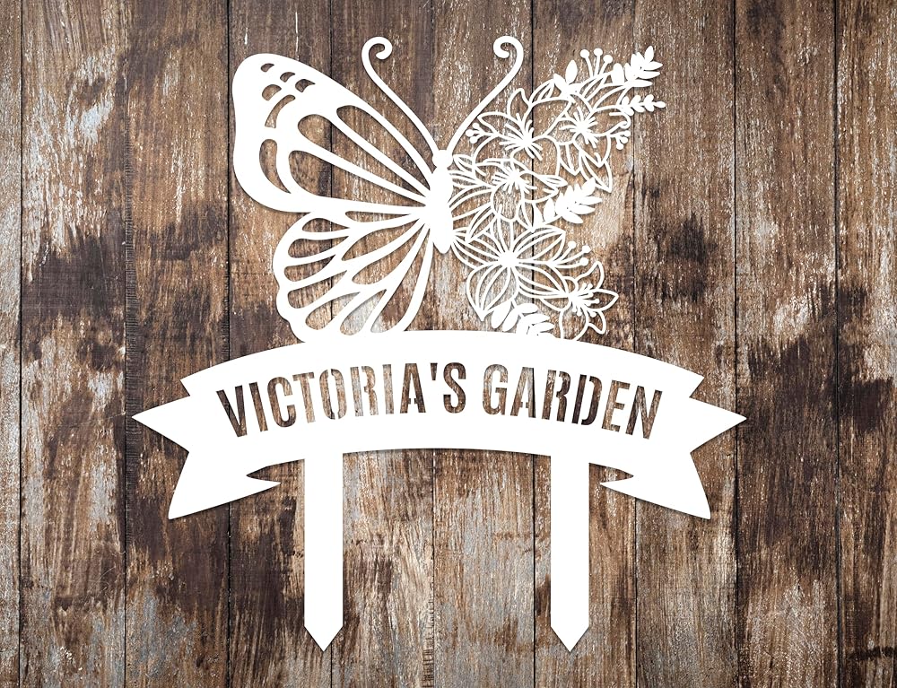 Personalized Metal Garden Sign with Stake, Custom Garden Decor for Outdoor, Custom Family Name Sign, Patio Decorations, Lawn Art, Farmhouse Decorative, Housewarming Gift (CstmDesign7)