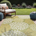 Beverly Rug Outdoor Rug 5x7 Modern Exotic Tropical Leaf Area Rugs for Indoor and Outdoor Patio Deck Porch Garden Water Resistant Washable Outside Carpet (5 x 7 Green)