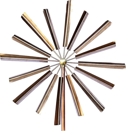 Stanwood Wind Sculpture: Kinetic Copper Dual Spinner - Double Windmill Spinner