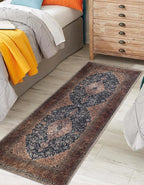 Keen Home Design 2x12 Rug - Machine Washable Runner Rug with Non-Slip Backing, Ideal for Hallway, Entryway, Kitchen, Laundry Room - Vintage, Easy Clean, Durable, Low Pile - (2'6" x 12')