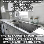 Silicone Drip Mat - 1/2 Inch Thick, Heat-Resistant and Food Safe - Counter Top, Coffee Bar or Restaurant - Drying Mat for Glasses - 18x12 Inches