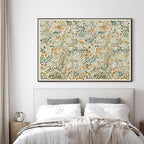SIGNWIN 46"x72" Extra Large Framed Wall Art Vintage Botanical Floral with Golden and Teal Leaves, Elegant Nature Illustration for Home Living Room Bedroom Decor (Frame Assembly Required)